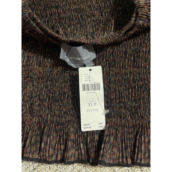 Anthropologie Shimmer Puff-Sleeved Top NWT SZ XLP - Picture 5 of 10